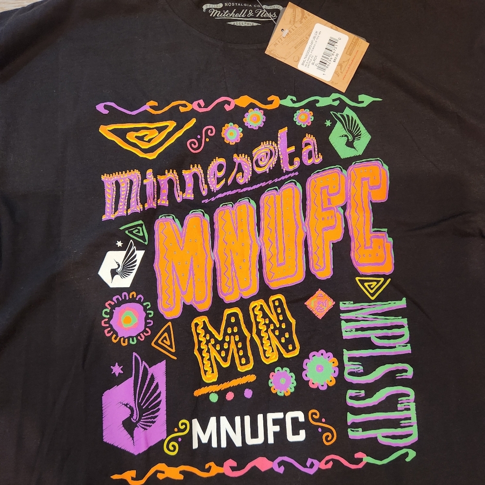 Men's Mitchell & Ness Black Minnesota United FC  Long Sleeve T-Shirt ...… - Picture 4 of 7